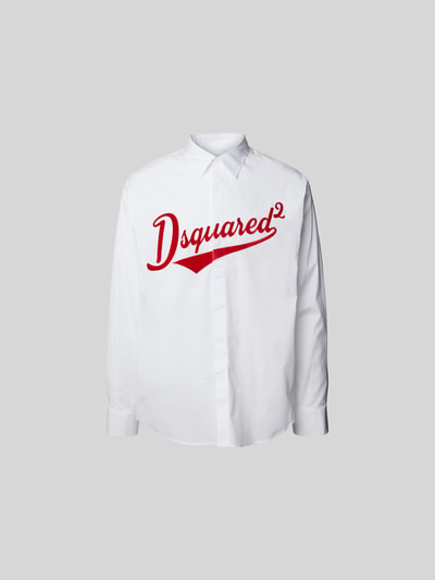 Dsquared2 Relaxed Fit Freizeithemd mit Kentkragen Weiss 1