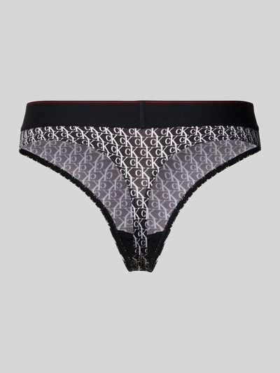 Calvin Klein Underwear String met logopatroon Zwart - 3