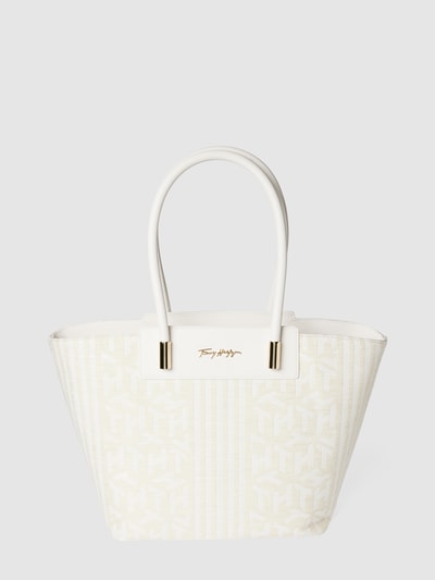 Tommy Hilfiger Shopper mit Allover-Logo Weiss 2