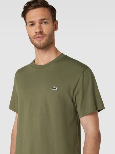 Lacoste T-shirt met ronde hals, model 'BASIC' Olijfgroen - 3