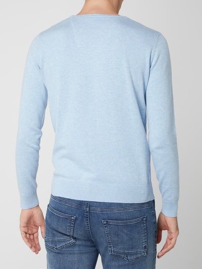 Tom Tailor Pullover aus Baumwolle mit Logo-Stickerei Hellblau 5