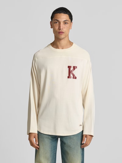 Kenzo Regular Fit Longsleeve aus Viskose-Mix Ecru 4