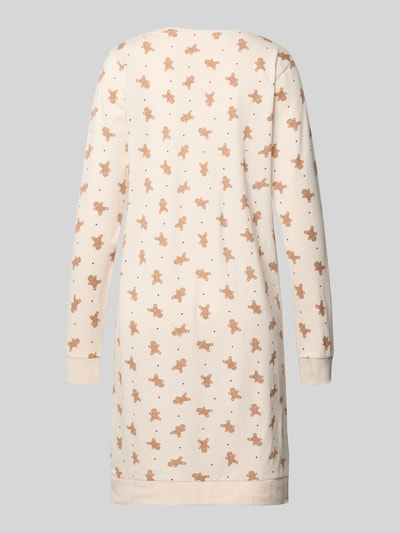 Happy Shorts Koszula nocna o kroju relaxed fit z nadrukiem z motywem na całej powierzchni model ‘XMAS’ Jasnoszary 3