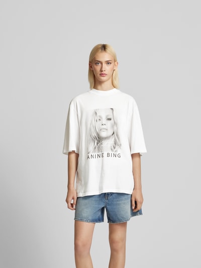 Anine Bing T-Shirt mit Label-Print Weiss 4