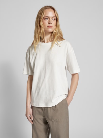 Jake*s Casual Oversized T-shirt met extra brede schouders Offwhite - 4