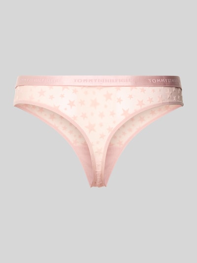 TOMMY HILFIGER Stringi ze wzorem na całej powierzchni w zestawie 3 szt. Ciemnoniebieski 3