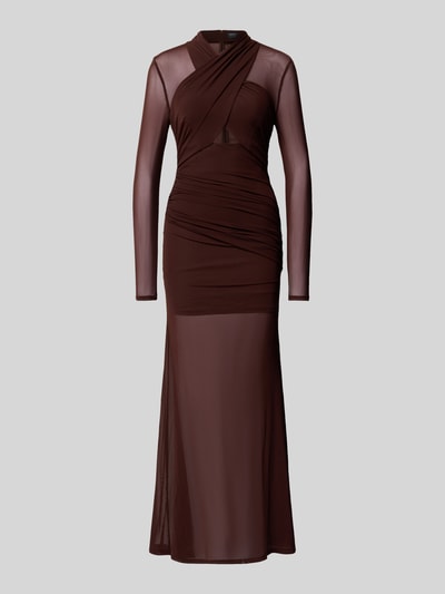 Bardot Abendkleid mit Nahtreißverschluss Modell 'VERIA' Schoko 2