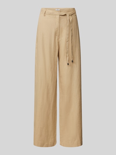 Esprit Linnen broek met strikceintuur Beige - 2