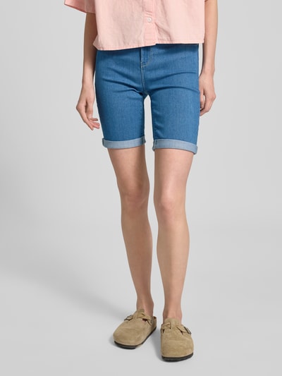 Only Slim Fit Jeansshorts mit fixiertem Umschlag Modell 'RAIN' Hellblau 4