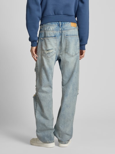 REVIEW Baggy fit jeans in een destroyed-look Lichtblauw - 5