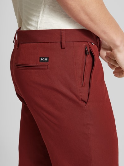 BOSS Slim fit pantalon met achterzakken, model 'Kaito' Bordeaux - 3