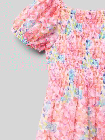 DANAMADE Jurk met smokdetails in laagjeslook Felroze - 2