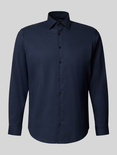 Christian Berg Men Regular Fit Business-Hemd mit Kentkragen Marine 2