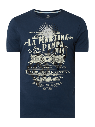 La Martina Regular Fit T-Shirt mit Logo-Print Modell 'Qualify'  Marine 2