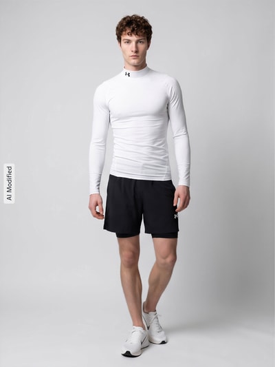 Under Armour Slim Fit Sport-Langarmshirt mit Logo-Stitching Weiss 1