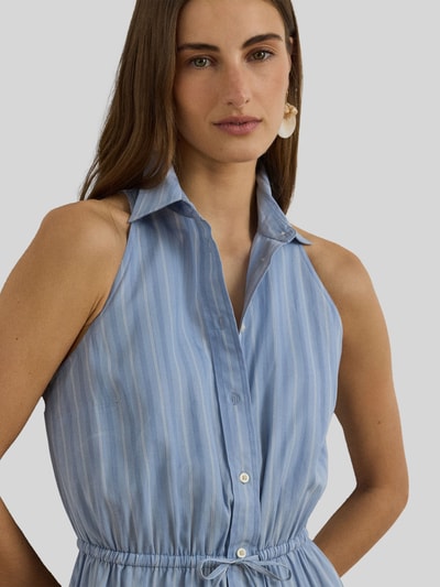 Lauren Ralph Lauren Tailliertes Freizeitkleid aus reiner Baumwolle Hellblau Melange 3