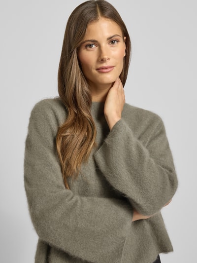 Marella Gebreide pullover van een mix van katoen en kasjmier, model 'NANTI' Olijfgroen - 3