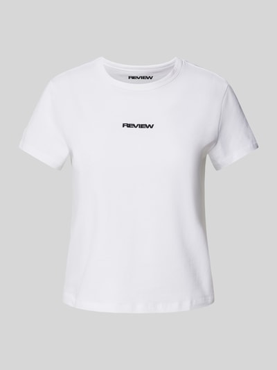 Review T-shirt o luźnym kroju Essentials Biały 2