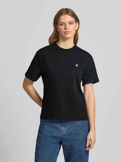 Carhartt Work In Progress T-Shirt mit Label-Stitching Black 4