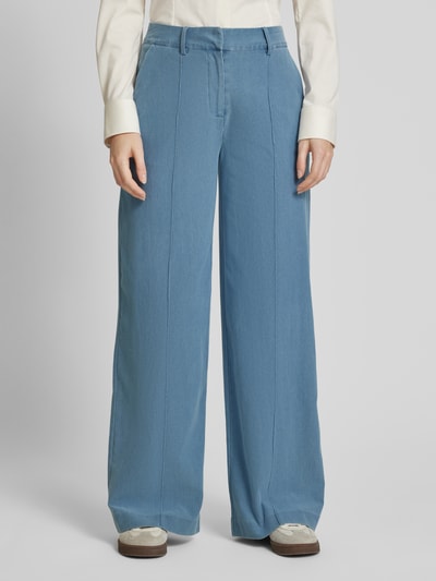 ICHI Wide Leg Jeans mit Ziernähten Modell 'KATE' Blau 4