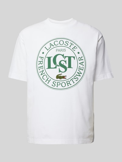 Lacoste T-shirt z okrągłym dekoltem Biały 2