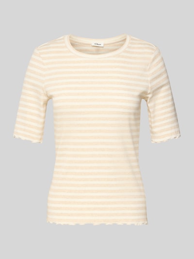 s.Oliver RED LABEL Regular Fit Shirt mit Ziersaum Beige 2