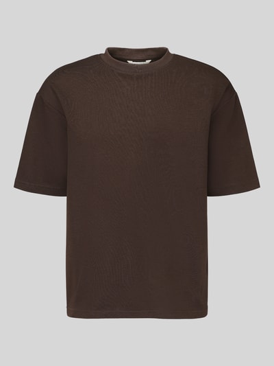 Selected Relaxed Fit T-Shirt mit Rundhalsausschnitt Modell 'OSCAR' Dunkelbraun 2