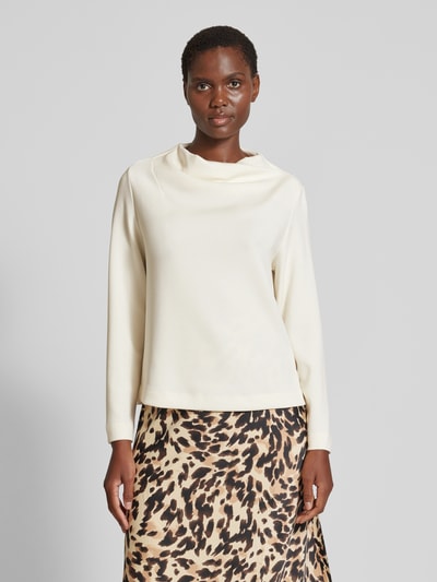 s.Oliver BLACK LABEL Sweatshirt met watervalhals Offwhite - 4