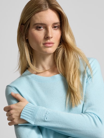 LIU JO SPORT Strickpullover mit Label-Stitching Hellblau 3