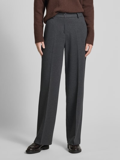 Brax Straight fit bandplooibroek van viscosemix, model 'STYLE.MAINE' Donkergrijs - 4