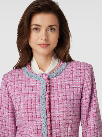 Liu Jo White Blazer mit Strasssteinbesatz Rosa 3