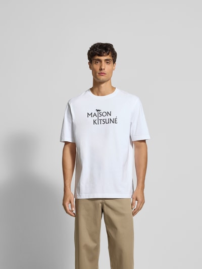 MAISON KITSUNÉ Regular Fit T-Shirt aus reiner Baumwolle Weiss 4