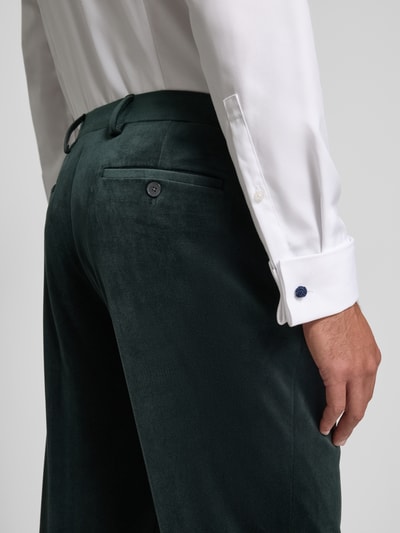 MCNEAL Slim fit stoffen broek van fluweel Donkergroen - 3