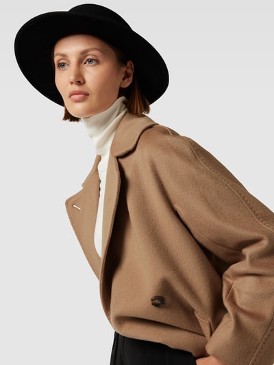 Weekend Max Mara Płaszcz z żywej wełny z wiązanym paskiem model ‘RESINA’ Camel 3