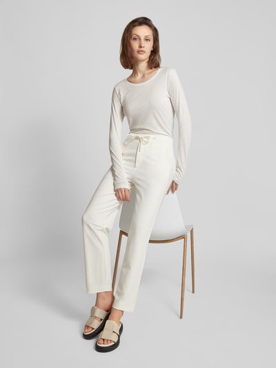 Rich & Royal Relaxed fit stoffen broek met elastische band Offwhite - 1