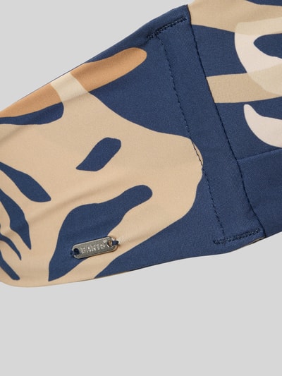 Produktfoto, Bikini-Oberteil mit Neckholder Modell 'Melyd' von Barts im materiaalmix met stretch, abstract blauw en beige patroon, dames