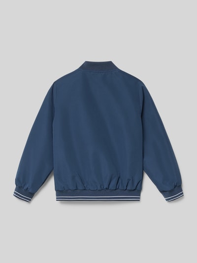 Productfoto, Regular Fit Blouson met zij-steekzakken van s.Oliver RED LABEL, effen blauw, collegekraag, ritssluiting, ribzoompjes.