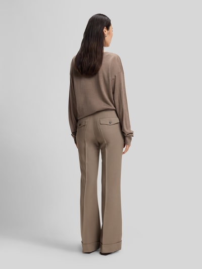 BOSS Wide Leg Hose aus Viskose-Mix Modell 'Talia5' Taupe 5