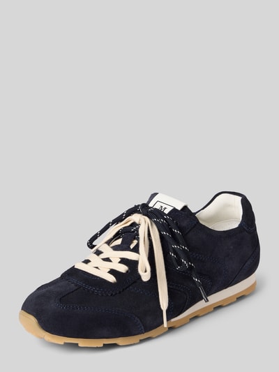 Marc O'Polo Low Top Sneaker aus Veloursleder-Mix Modell 'FABIANA 4B' Dunkelblau 1