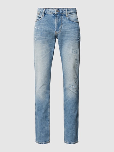 Emporio Armani Regular fit jeans in destroyed-look Jeansblauw - 2