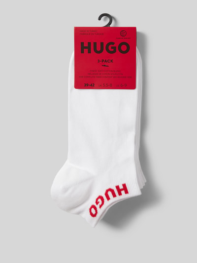 HUGO Sneakersokken met labeldetail in een set van 3 paar Wit - 3