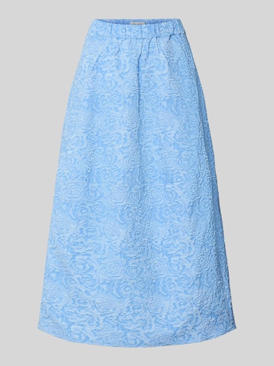Produktfoto, spódnica midi o linii a z wzorem na całej powierzchni, model 'ROSIE' od Copenhagen Muse, elastyczny pas, szerokość w rozmiarze S: 37 cm, całkowita długość: 82 cm