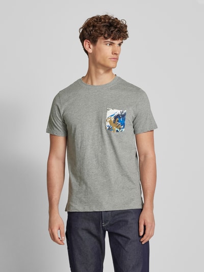 Blend T-Shirt mit geripptem Rundhalsausschnitt Modell 'BHJEM' Stein 4