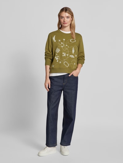 Scotch & Soda Sweatshirt mit Motiv-Stitching Oliv 1