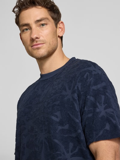 BOSS Orange Regular Fit T-Shirt aus Baumwoll-Mix Modell 'TE_FLOWER' Marine 3