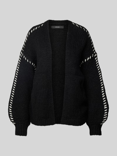 Vero Moda Loose Fit Cardigan mit Kontrastnähten Modell 'FENG' Metallic Black 2