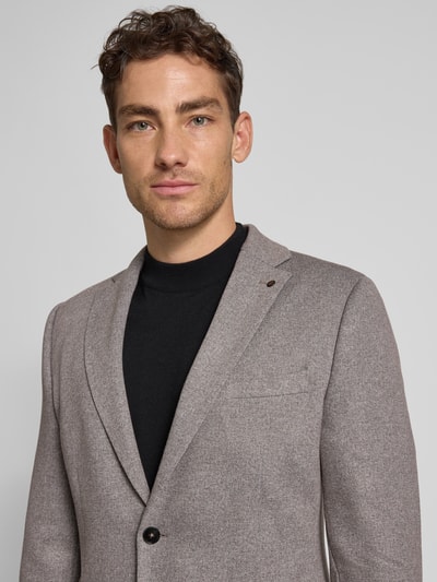 Zuitable Marynarka na dwa guziki o kroju slim fit z kieszeniami z patką model ‘DiNick’ Beżowy 3