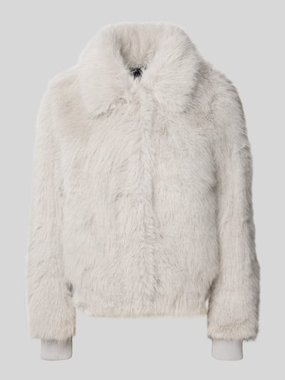 Luisa Cerano Jacke aus Kunstfell mit Umlegekragen Hellgrau 2