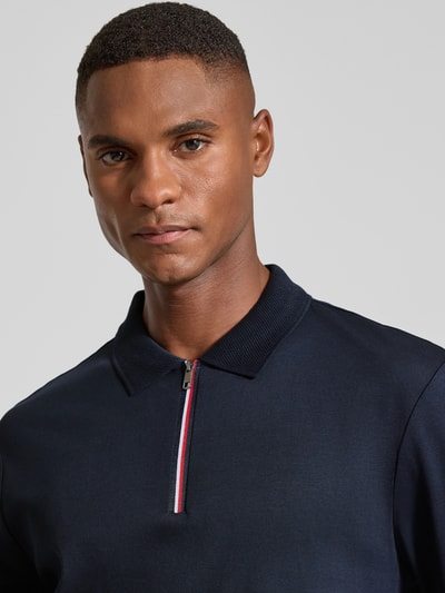 Tommy Hilfiger Regular Fit Poloshirt aus reiner Baumwolle Marine 3