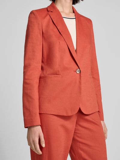 Jake*s Collection Slim Fit Blazer aus Baumwoll-Leinen-Mix mit Viskose-Anteil Rostrot 3